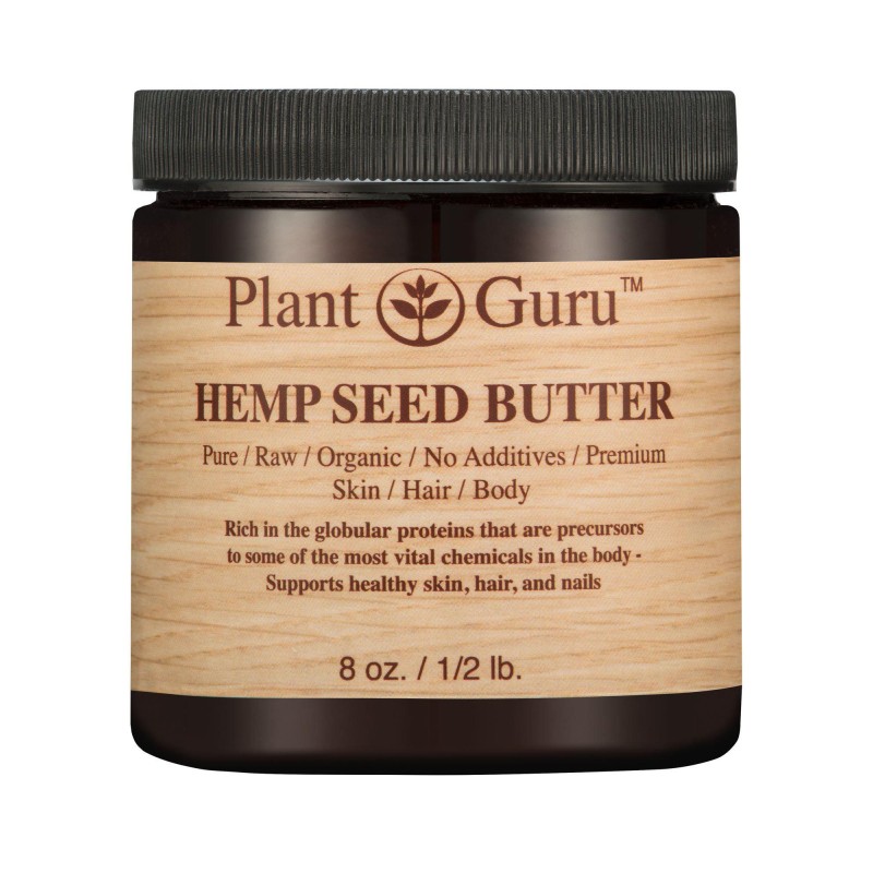 Hemp Seed Butter 8 oz. 100% Pure Raw Fresh Natural Cold Pressed. Skin Body and Hair Moisturizer, DIY Creams, Balms, Lotions, Soaps.