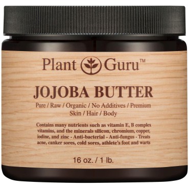 Jojoba Body Butter 16 oz. 100% Pure Raw Fresh Natural Cold Pressed. Skin Body and Hair Moisturizer, DIY Creams, Balms, Lotions, Soaps.