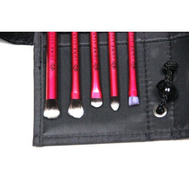 Professional Hypoallergenic Cosmetic Makeup Eye Shadow Brush Kit with Carrying Case (5-Piece Set)