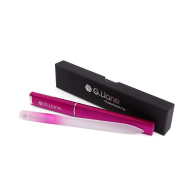 Best Crystal Nail File Set - G.Liane Professional Nail File Manicure Pedicure Kit For Natural Nails Acrylic Nails Gels Nails Manicure Tools For Home And Salon (Rainbow Pink)