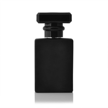 Enslz 30ML Portable Transparent Glass Perfume Empty Bottle Refillable Atomizer With Aluminum Cosmetic Case For Travel (black)