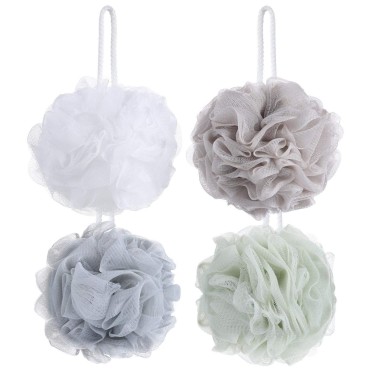 8 Small Mesh Pouf Bath Sponge - Mesh Loofah Body E...