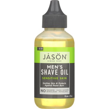 JASON Men's Sensitive Skin Shave Oil, 2 oz. (Packaging May Vary)