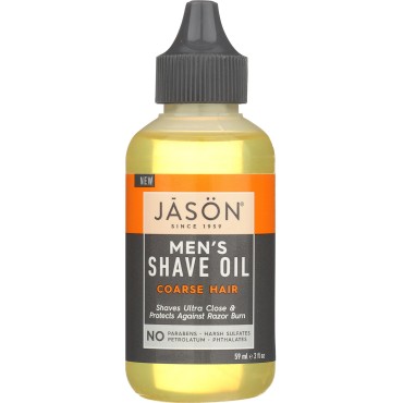 JASON Men's Coarse Hair Shave Oil, 2 oz. (Packaging May Vary)