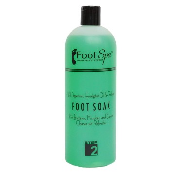 FOOT SPA - Foot Soak - Cleanses, Softens, and Refreshes - Made With Eucalyptus & Peppermint Oil - 32 Oz