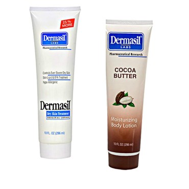 Body Lotion Skin Care Moisturizer Creamy Cocoa Butter (10 oz) Dry Skin Moisturizing (10 oz) 2 Item Bundle