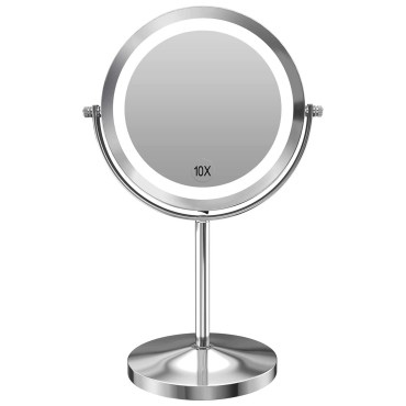 1X/10x Magnified Lighted Makeup Mirror Double Side...