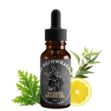 Badass Beard Care Beard Oil For Men - The Bushwhacker Scent 1 oz - All Natural Ingredients Keeps Beard and Mustache Full Soft and Healthy