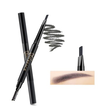 Eyebrow Pencil Gray Double Ended Precision Waterproof Brow Cruelty Free(Gray #5)
