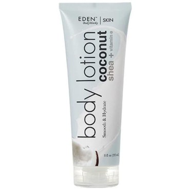 EDEN BodyWorks Coconut Shea Body Lotion | 8 oz | Lock in Moisture, Protect & Heal Skin - Includes Coconut Oil, Shea Butter + Vitamin E