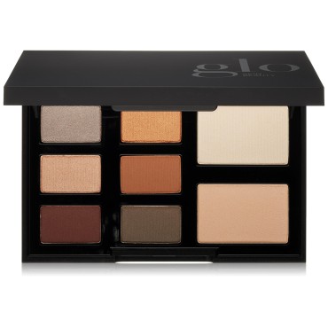 Glo Skin Beauty Eye Shadow Palette in Mixed Metals - Smokey Brown - 8-Color in 4 Shade Options - Powder Eyeshadow Kit