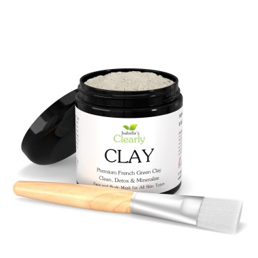 Clearly CLAY, Deep Pore Cleansing, Skin Softening Facial Mask | 100% Pure French Green Clay Powder for Acne, Blackheads, Dry Skin, Oily Skin | Non Drying Anti Aging Natural Mineral Clay (Bulk 8 Oz)