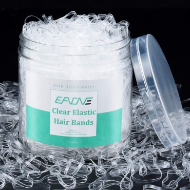 Clear Elastic Hair Rubber Bands, EAONE 1500Pcs Mini Elastics No Damage Baby Ties Small Tiny Ponytail Bands Stretch for Girls Women Braiding Accessories with Box Package