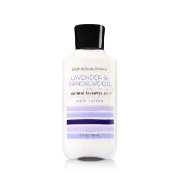 Bath and Body Works Lavender and Sandalwood Body Lotion 8 Ounce Full Size Moisturizing Lotion