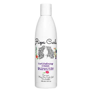 Rizos Curls Curl Defining Cream for Curly Hair. For Defined, Bouncy, Shiny, Frizz-Free, Voluminous Curls. With Aloe Vera, Shea Butter & Coconut Oil.