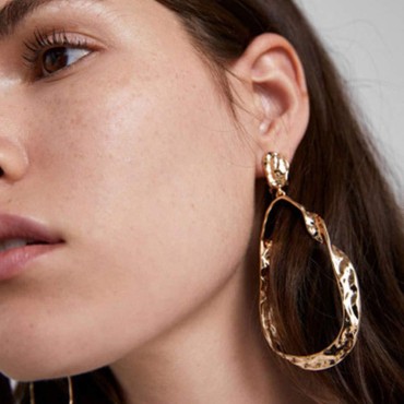 FXmimior Fashion Women Earrings Gold Bar Shapped Earrings for Xmas Hook Mesh Dangle Earrings Bright Jewelry