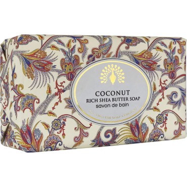 The English Soap Company, Vintage Wrapped Shea Butter Soap, Coconut, 200g
