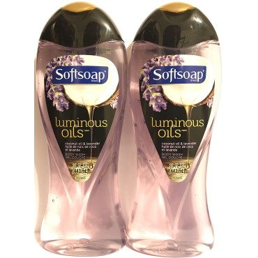Softsoap Body Wash - Luminous Oils - Coconut Oil & Lavender - Net Wt. 15 FL OZ (443 mL) Per Bottle - Pack of 2 Bottles