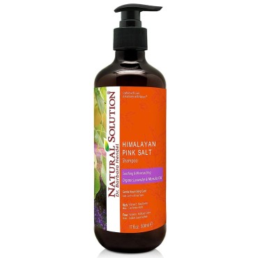 Natural Solution Shampoo,Organic Lavender & Marula Oil With Himalayan Pink Salt, Soothing & Moisturizing, Daily Care For All Hair Types - 17 fl oz