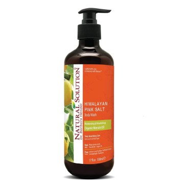 Natural Solution Body Wash, Formulated with Marula Oil & Himalayan Pink Salt, Deep Nourishing & Moisturizing Shower Gel, For All Skin Types, Skin Care - 17 fl oz