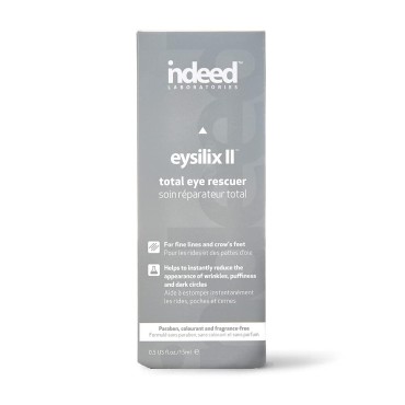INDEED LABS Eysilix II Total Eye Rescuer, Moisturizing Eye Cream, Natural Anti Aging Under Eye Cream for Wrinkles, Puffiness and Dark Circles, Paraben and Phthalate Free Formula - 0.5 OZ