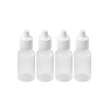 24PCS Clear Plastic Empty Refillable Dropper Bottle Essential Oil Container with Screw Lid Travel Portable Eye Liquid Container (0.5oz)