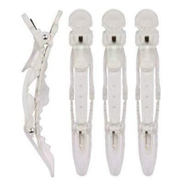 The Hair Shop Large Shark Clip | Enhanced Croc Crocodile Alligator Grip Clip (2nd Generation)| Sectioning Tool for Women | US Patented | Professional Salon Quality -MADE IN KOREA (Large White, 4 Pack)