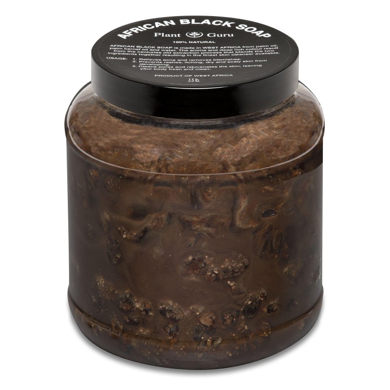African Black Soap Paste 3.5 lbs. Bulk - 100% Raw Pure Natural From Ghana. Acne Treatment, Aids Against Eczema & Psoriasis, Dry Skin, Scars and Dark Spots. Great For Pimples, Blackhead.
