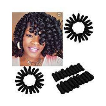 3 Packs Eunice Hair Synthetic Kenzie Curl Crochet Braids Short Crochet Braiding Bouncy Twist Spiral Curls Jamaican Bounce Twist Hair Extensions 20 Strands/Pack(20 inch kenzie, black)