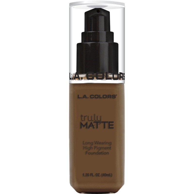 L.A. COLORS Truly MATTE Long Wearing High Pigment Foundation (CLM364 Mahogany), 40 milliliters