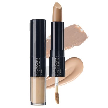 THESAEM Cover Perfection Ideal Concealer Duo (#2 Rich Beige) | Dual Type Full Coverage Concealer, High Adherence High Pigmented, No Clumping in Wrinkles, Crease-Proof Concealer