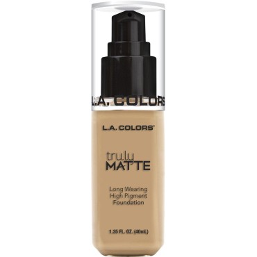 L.A. COLORS Truly Matte Foundation, Natural, 1.35 Fl Oz