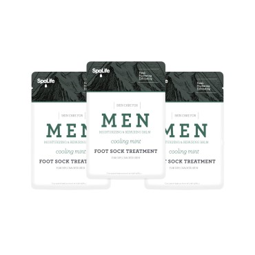 Spa Life Mens Cooling Mint Moisturizing Repairing Balm for The Working Feet (Foot Sock 3 Pairs)