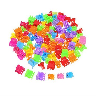 100 Pieces Plastic Colored Mini Hair Clips Plastic Hair Claws Pins Clamps