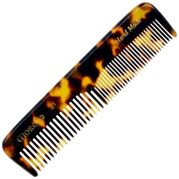 Giorgio G21 FineTooth and WideTooth Pocket Comb - Hair Styling Comb for Men and Women, Handmade Beard Comb for Men, Barber Comb, and Mustache Comb for Grooming,Saw Cut and Polished Travel Comb