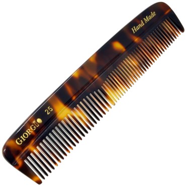 Giorgio G25 FineTooth and WideTooth Pocket Comb - Hair Styling Comb for Men and Women, Handmade Beard Comb for Men, Barber Comb, and Mustache Comb for Grooming,Saw Cut and Polished Travel Comb