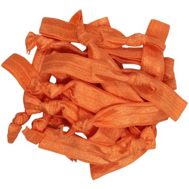 Hair Ties 20 Elastics Ponytail Holder Set No Crease Ribbon Bands (Orange)