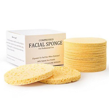 Facial Sponges, MAXSOFT Compressed 100% Natural Cellulose Facial Cleansing Sponges-50 Count