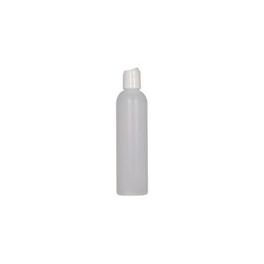 WM (Bulk Set of 6) 8 oz Natural Refillable, Reusable, Empty Plastic Bottle Press Disk Cap - Mfg. USA. Used in DIY Oils, Soap, Shampoo, Lotion, Cosmetics, Aromatherapy and More