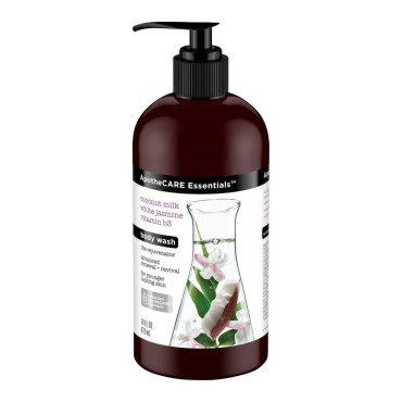 ApotheCARE Essentials The Rejuvenator Body Wash Coconut Milk, White Jasmine, B3 16 oz