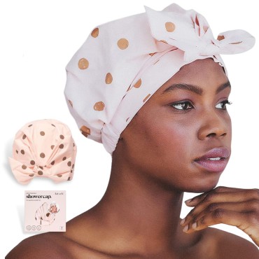 Kitsch Luxury Shower Cap for Women Waterproof - Re...