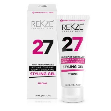 REKZE 27 Styling Gel w/Unique Premium Hold Strong Formula for Hair Thickening, Anti-Hair Loss & Thinning Hair - Hair Protection, Reduces Breakage For Men & Women