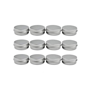 1 Oz 30 ML Gram Jar 12 pcs Silver Small Aluminum T...