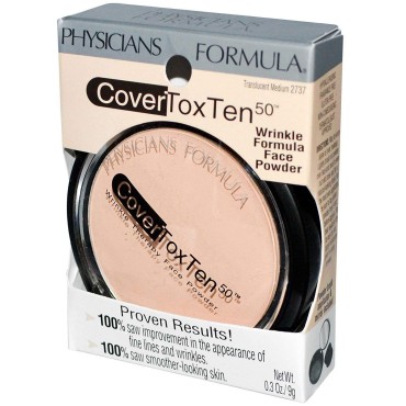 CoverToxTen50 (CoverToxTen 50) Translucent Medium 2737, 0.3 oz (9g) - Wrinkle Formula Face Powder L