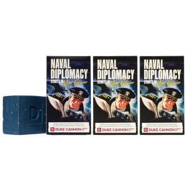 Duke Cannon Supply Co. Big Brick of Soap Bar for Men WWII Collection Smells Like Naval Diplomacy (Refreshing Ocean Scent) Multi-Pack- Superior Grade, Extra Large, All Skin Types, 10 oz (3 Pack)