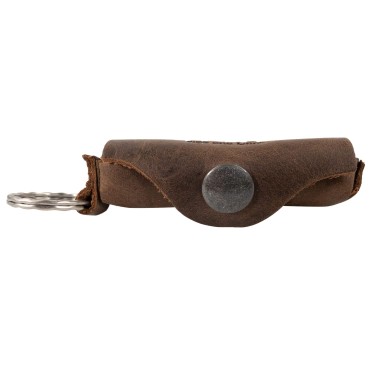 Hide & Drink, Rustic Soft Leather Lip Balm Lover Keychain Holder, Travel & Carry On Lips Protection Pocket Snap Case, Commuter & Nomad Gift, Handmade Includes 101 Year Warranty :: Bourbon Brown