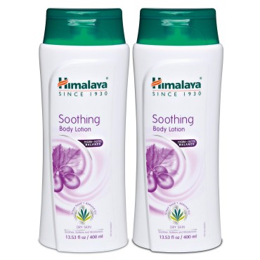 Himalaya Herbal Healthcare Soothing Body Lotion (2 Pack) for Dry Skin, with Grape Seed and Almond Oil, Soothes and Moisturizes 13.53 oz (400 ml)