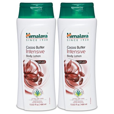 Himalaya Herbal Healthcare Cocoa Butter Intensive Body Lotion, Daily Ultra Moisturizer for Dry Skin, 13.53 oz, 2 Pack