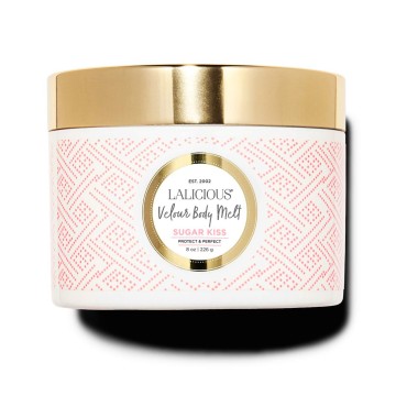 LaLicious Sugar Kiss Velour Body Melt - Multitasking Gel-to-Oil Skin Moisturizer with Macadamia Oil & Coconut Oil - Shave Gel, Hair/Scalp/Hand/Foot Mask - Help Prevent Stretch Marks (8oz)