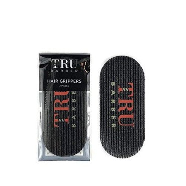 TRU BARBER Hair Grippers for Men and Women - Salon and Barber, Hair Clips for Styling, Sectioning, Cutting and Coloring, Nonslip Grips, Hair holder (Black/Red) 2 Count (Pack of 1)
